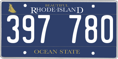 RI license plate 397780