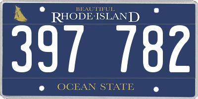 RI license plate 397782