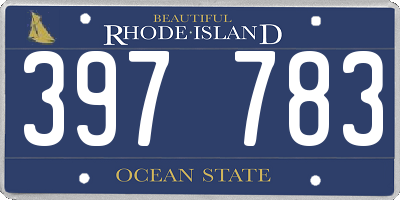 RI license plate 397783