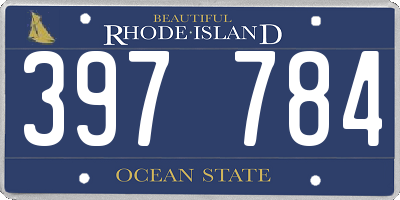 RI license plate 397784