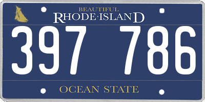 RI license plate 397786