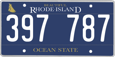 RI license plate 397787