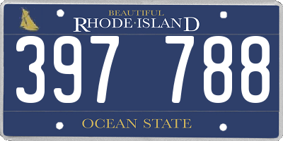 RI license plate 397788