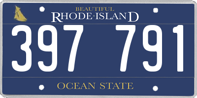 RI license plate 397791