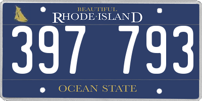 RI license plate 397793