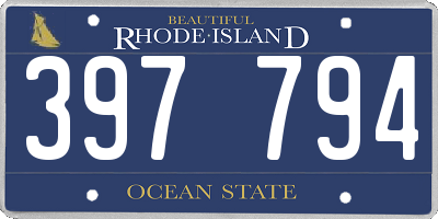 RI license plate 397794