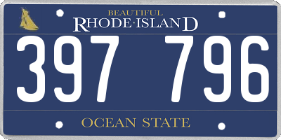 RI license plate 397796