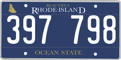 RI license plate 397798