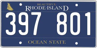 RI license plate 397801