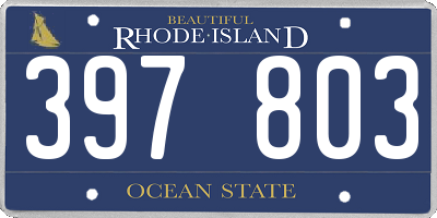 RI license plate 397803
