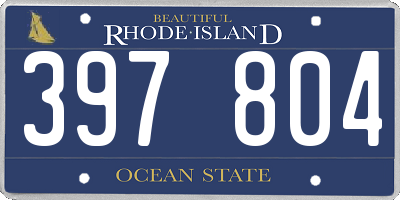 RI license plate 397804
