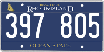 RI license plate 397805
