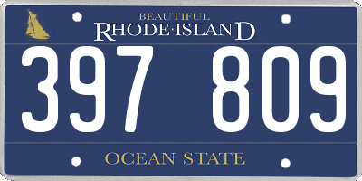 RI license plate 397809