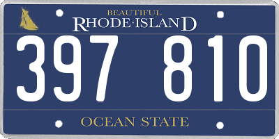 RI license plate 397810