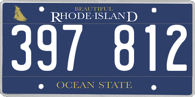 RI license plate 397812