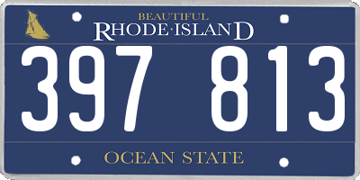 RI license plate 397813