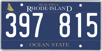RI license plate 397815