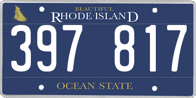 RI license plate 397817