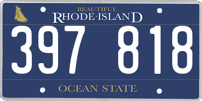 RI license plate 397818