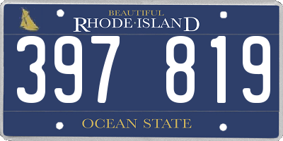 RI license plate 397819