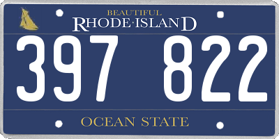 RI license plate 397822