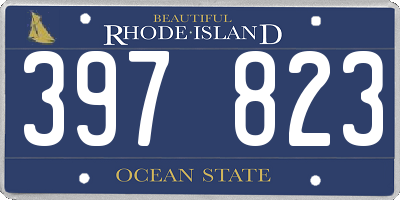 RI license plate 397823