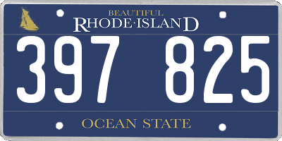 RI license plate 397825
