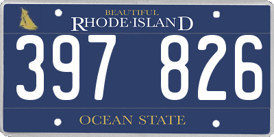 RI license plate 397826