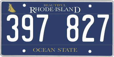 RI license plate 397827