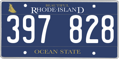 RI license plate 397828