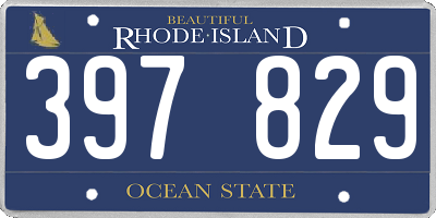 RI license plate 397829