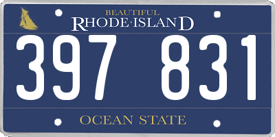 RI license plate 397831