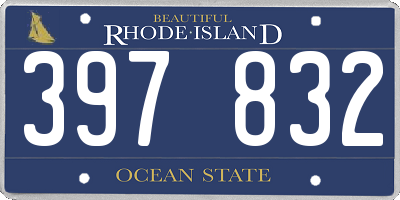 RI license plate 397832