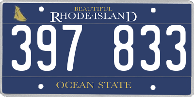 RI license plate 397833