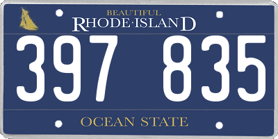 RI license plate 397835