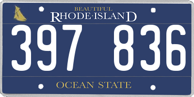 RI license plate 397836