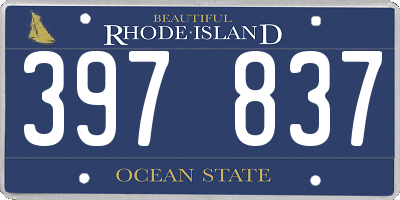 RI license plate 397837