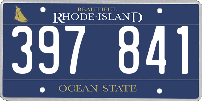RI license plate 397841