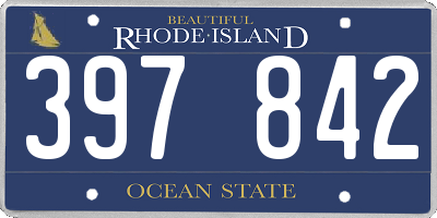 RI license plate 397842