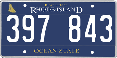 RI license plate 397843