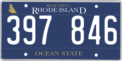 RI license plate 397846