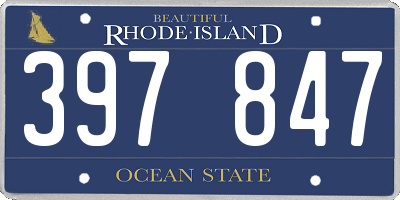 RI license plate 397847