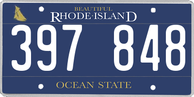 RI license plate 397848