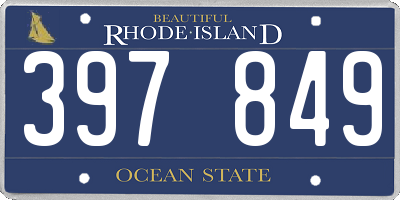 RI license plate 397849