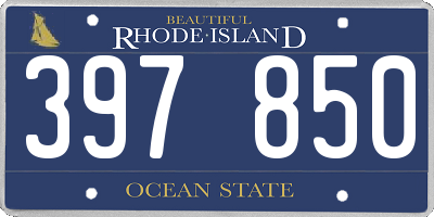RI license plate 397850