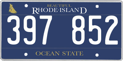 RI license plate 397852
