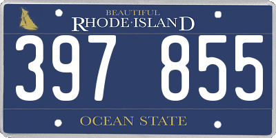 RI license plate 397855