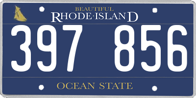 RI license plate 397856