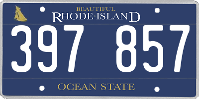 RI license plate 397857