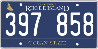 RI license plate 397858